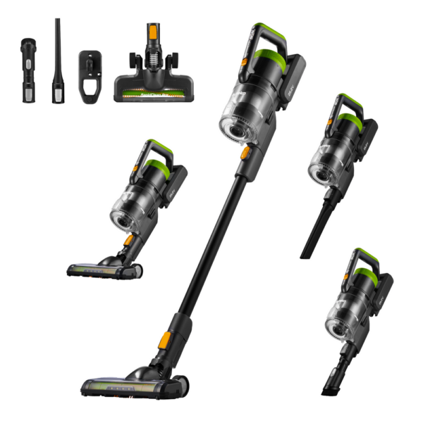 NEC285GR – Cordless Stick Vacuum with LED, Swivel & Long Runtime